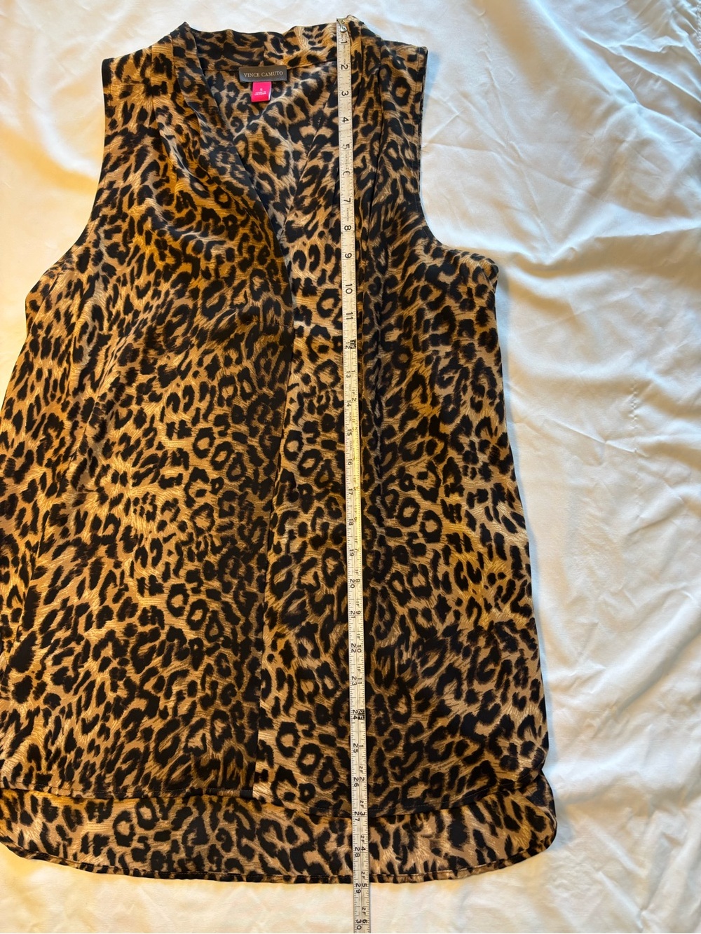 Vince Camuto Leopard Print Sleeveless V-Neck Top - Black & Brown - Picture 3 of 5
